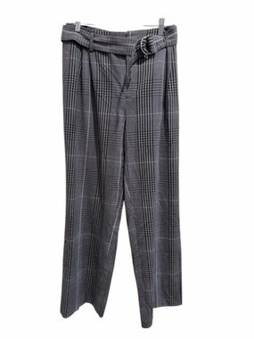 a new day Size 16 Black, White, Pink Plaid Wide Leg Pants with pink accents.